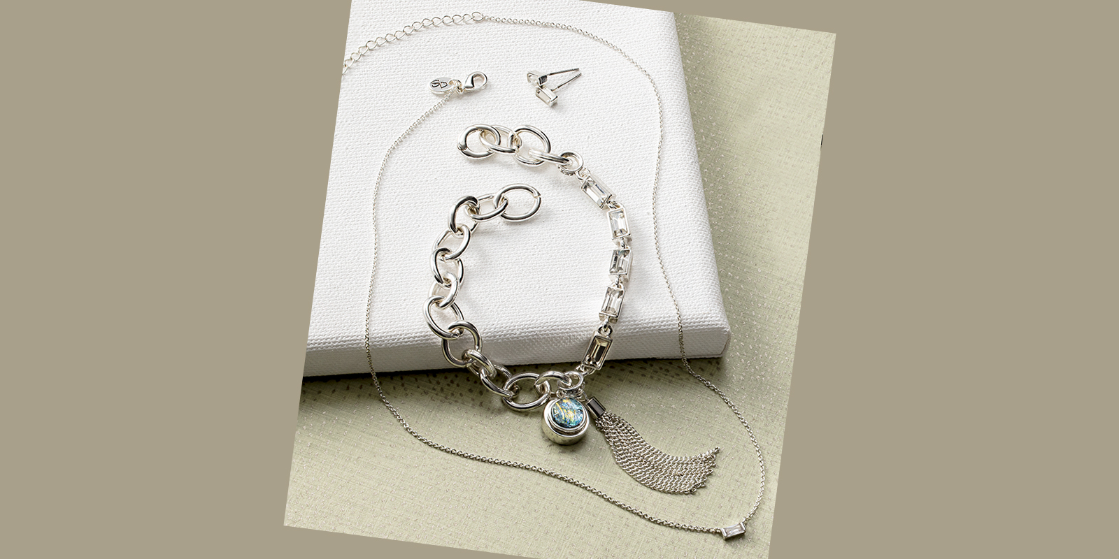Silver tassels and minimal bracelet jewelry