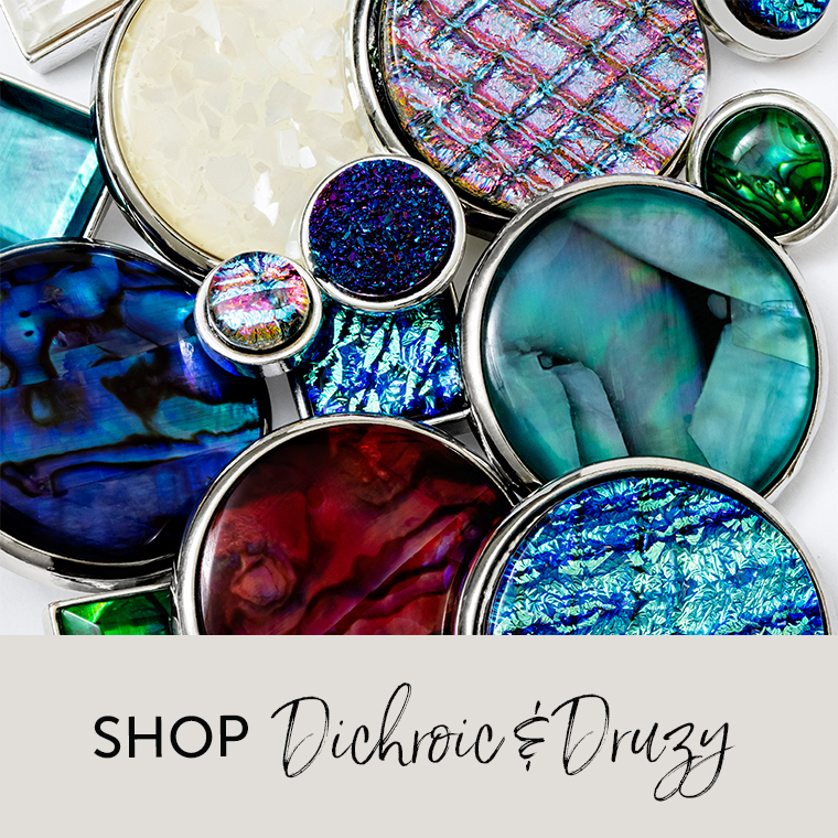 Dichroic and Druzy dots in varying colors
